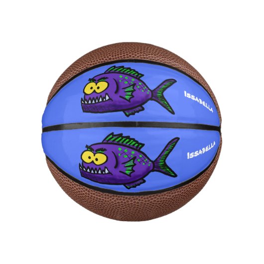 Cartoon Piranha Mini Basketball (Vorderseite)