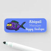 Cartoon Piranha Namensschild (Beispiel)