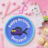 Cartoon Piranha Pappteller (Party)