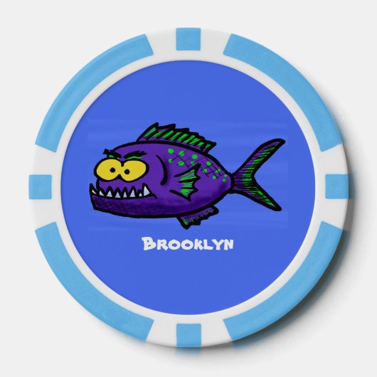 Cartoon Piranha Pokerchips (Vorderseite)