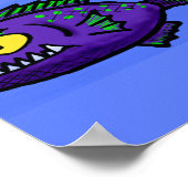 Cartoon Piranha Poster (Ecke)