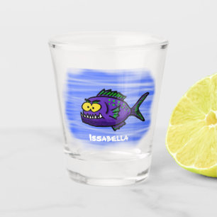 Cartoon Piranha Schnapsglas