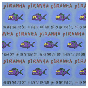 Cartoon Piranha Stoff