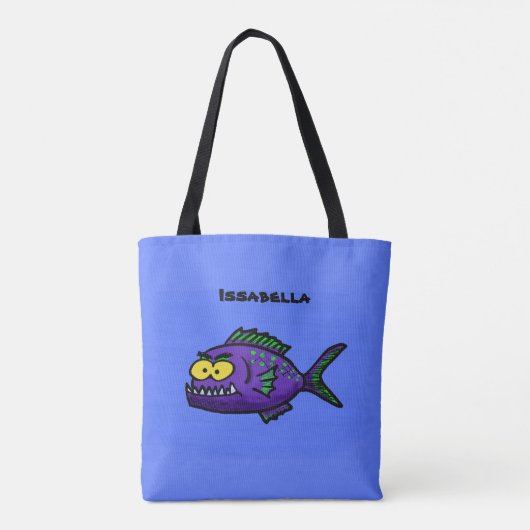Cartoon Piranha Tasche (Rückseite)