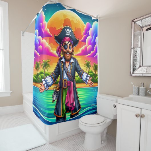 Cartoon Pirate Duschvorhang (Beispiel)