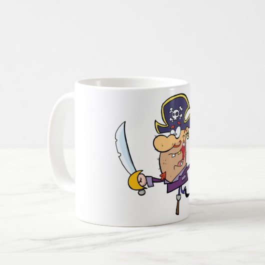 Cartoon Pirate Kaffeetasse (Vorderseite Links)