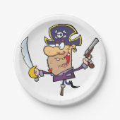 Cartoon Pirate Pappteller (Vorderseite)