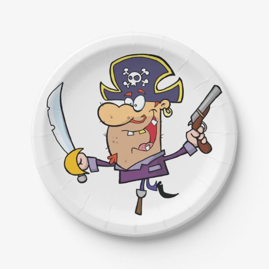 Cartoon Pirate Pappteller (Vorderseite)