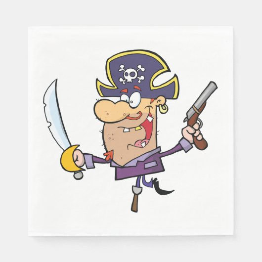 Cartoon Pirate Serviette (Vorderseite)