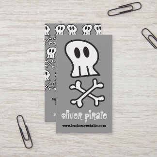 Cartoon Pirate Ship Skulls Knochen Spaß farbenfroh Visitenkarte