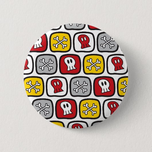 Cartoon Pirate / Skeleton Skulls & Bones Spaß Kind Button (Vorderseite)
