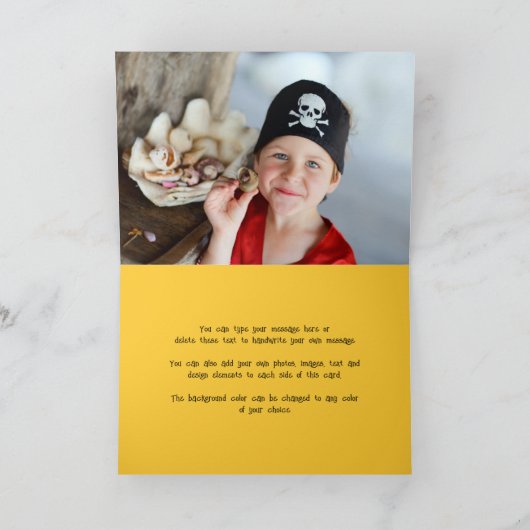Cartoon Pirate / Skeleton Skulls & Bones Spaß Kind Karte (Innenseite)