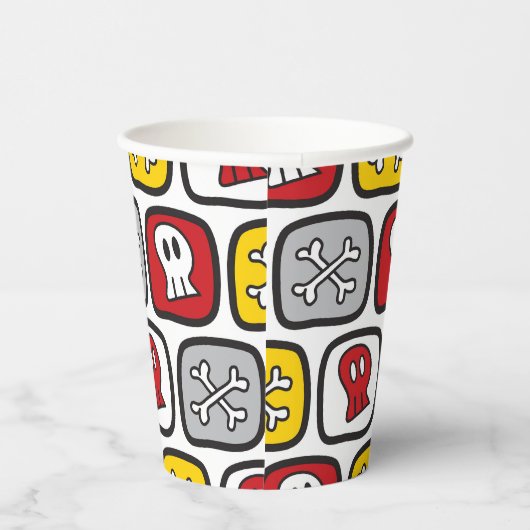 Cartoon Pirate / Skeleton Skulls & Bones Spaß Kind Pappbecher (Rechts)