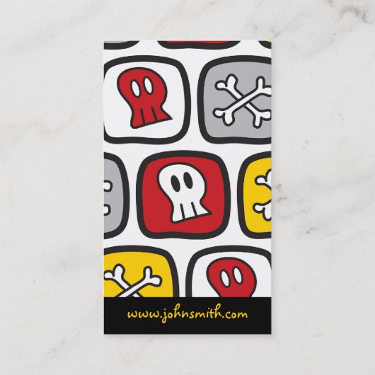 Cartoon Pirate Skeleton Skulls & Bones Squares Spa Visitenkarte (Rückseite)
