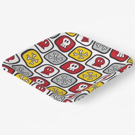 Cartoon Pirate / Skelettknechte Pappteller (Gewinkelt)