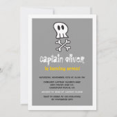 Cartoon Pirate Skulls & Bones Geburtstagsparty Einladung (Rückseite)