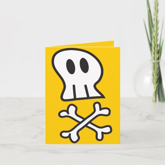 Cartoon Pirate Skulls & Bones KinderHalloween Karte (Vorderseite)