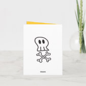 Cartoon Pirate Skulls & Bones Pattern Halloween Karte (Rückseite)