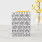 Cartoon Pirate Skulls & Bones Pattern Halloween Karte (Gelbe Blume)