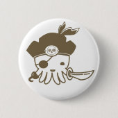 Cartoon-Piraten-Kraken-Knopf Button (Vorderseite)