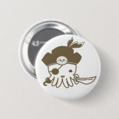 Cartoon-Piraten-Kraken-Knopf Button (Vorne & Hinten)