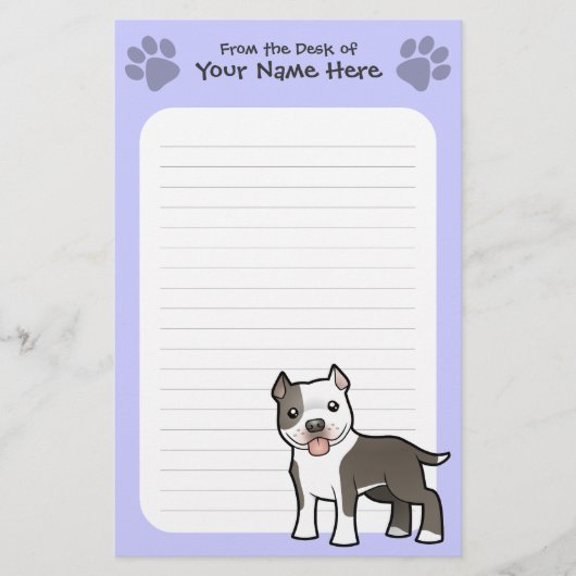 Cartoon Pitbull/amerikanisches Briefpapier (Vorderseite)