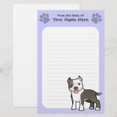 Cartoon Pitbull/amerikanisches Briefpapier (Vorne/Hinten)