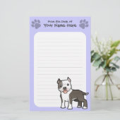 Cartoon Pitbull/amerikanisches Briefpapier (Stehend Vorderseite)