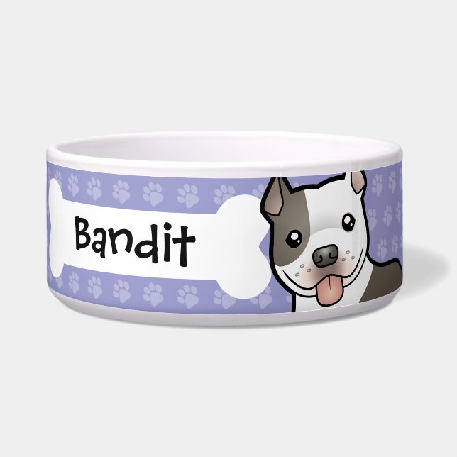 Cartoon Pitbull/amerikanisches Napf (Vorderseite)