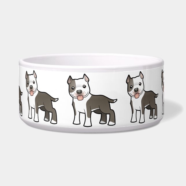 Cartoon Pitbull/amerikanisches Napf (Vorderseite)