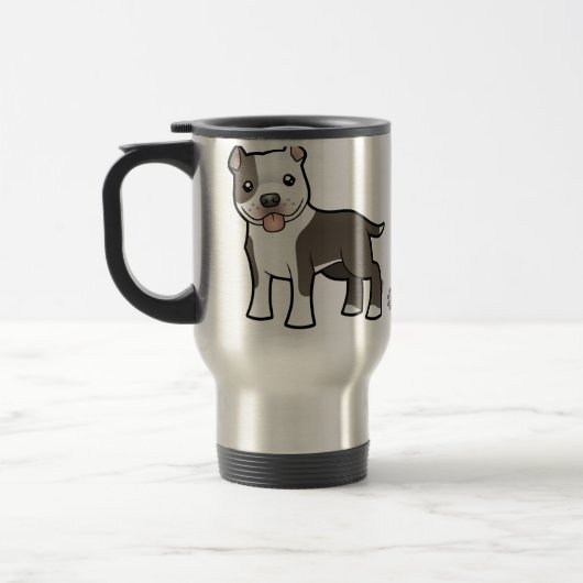 Cartoon Pitbull/amerikanisches Reisebecher (Links)