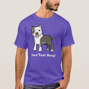 Cartoon Pitbull/amerikanisches T-Shirt
