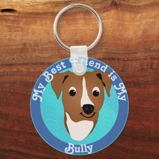 Cartoon Pitbull Head 2000 Schlüsselanhänger (Vorderseite)