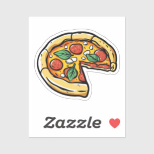 Cartoon-Pizza Aufkleber