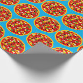 Cartoon Pizza Gemustert Geschenkpapier (Ecke)