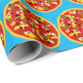 Cartoon Pizza Gemustert Geschenkpapier (Rolleneckpunkt)