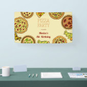 Cartoon Pizza Party Geburtstag Banner (Messe)