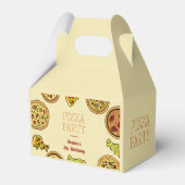Cartoon Pizza Party Geburtstag Geschenkschachtel (Rückseite)