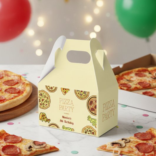 Cartoon Pizza Party Geburtstag Geschenkschachtel