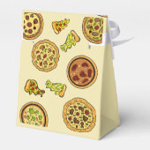 Cartoon Pizza Party Geburtstag Geschenkschachtel (Rückseite)