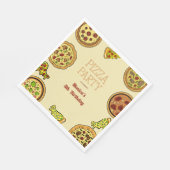 Cartoon Pizza Party Geburtstag Serviette (Ecke)