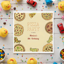 Cartoon Pizza Party Geburtstag
