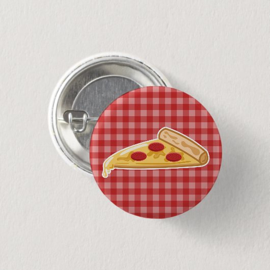 Cartoon Pizza Slice Button (Vorne & Hinten)