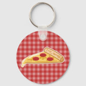 Cartoon Pizza Slice Schlüsselanhänger (Vorderseite)