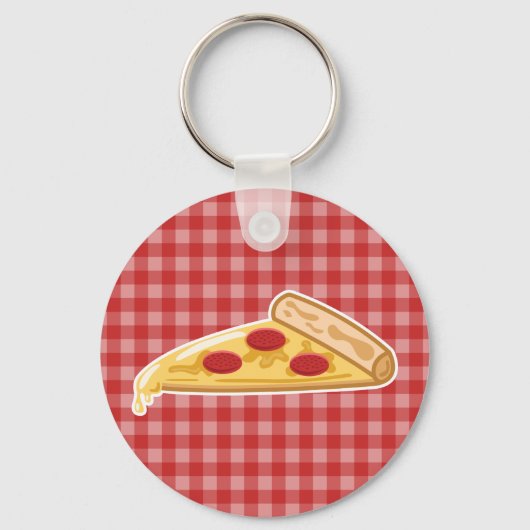 Cartoon Pizza Slice Schlüsselanhänger (Vorderseite)