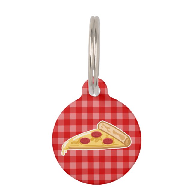 Cartoon Pizza Slice Tiernamensmarke (Vorderseite)