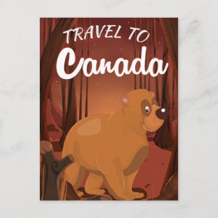 Cartoon-Plakat für Reisen nach Kanada Postkarte