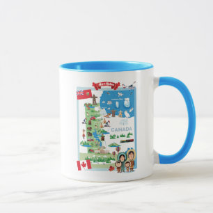Cartoon-Plakat Manitobas Kanada Tasse