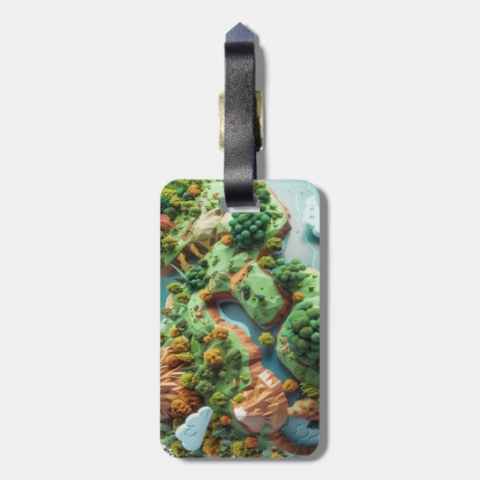 Cartoon Planet Gepäckanhänger (Rückseite vertikal)