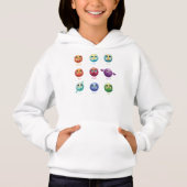 Cartoon-Planeten Hoodie (Vorderseite)